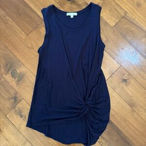 Anthropologie Eri + Ali Sleeveless Twist-Front Tank Top - Navy